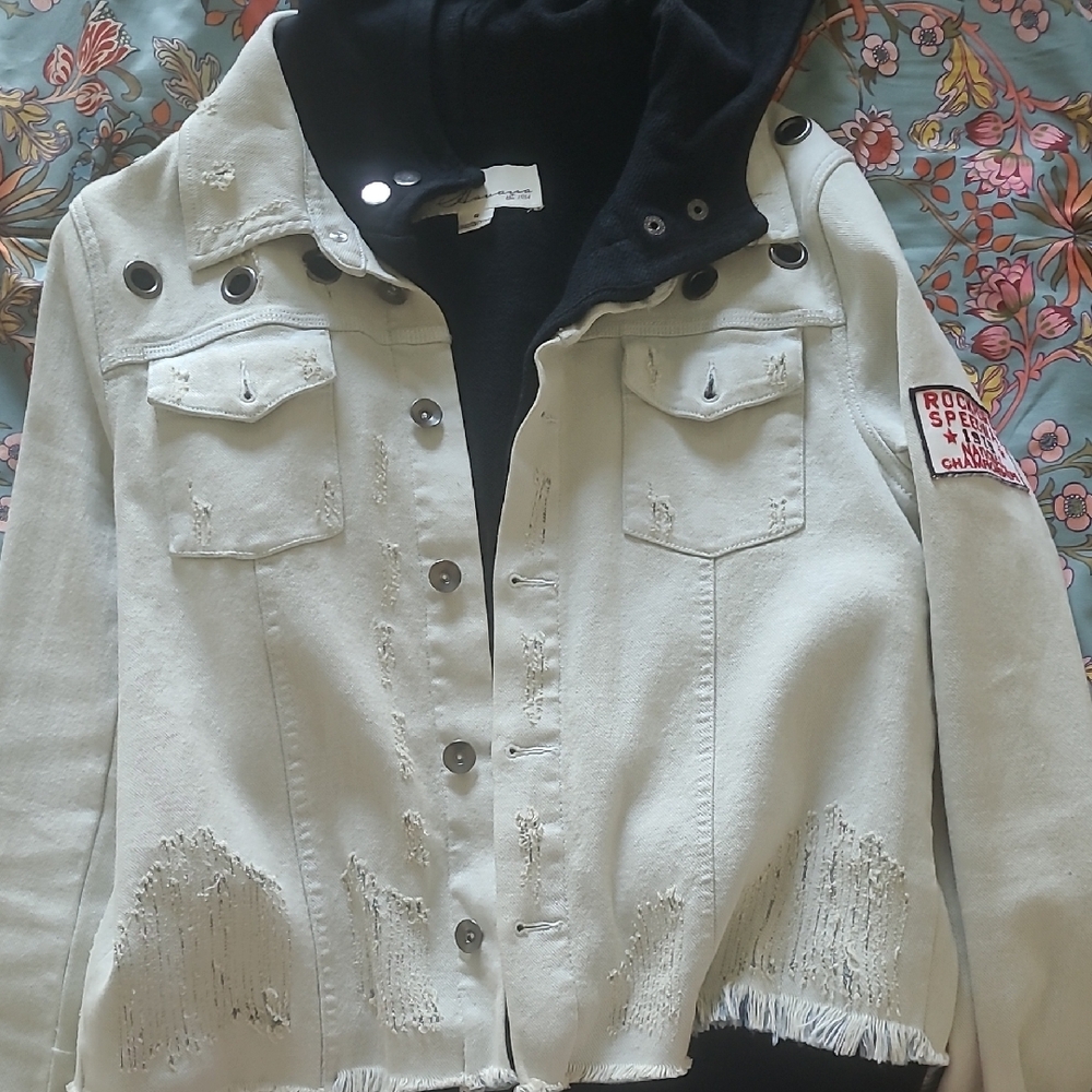 Rock & Republic Distressed White Jacket